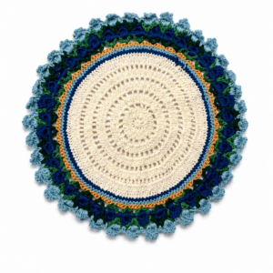 Handcrafted Floral Crochet Placemat / Vase Mat – 12” Round – Made in Bangladesh