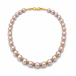 Pearl & Gold Accent Beaded Necklace
