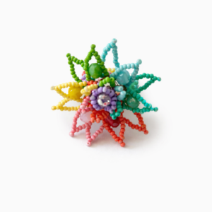 Multicolor Artisan Beaded Ring 1.5"