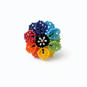 Red & Turquoise Beaded Ring